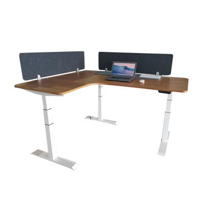 China Adjustable (Height) Customized New Brand Ergonomic L Shaped 3 Straight Leg Electric Stand Up Desk Adjustable Height for sale