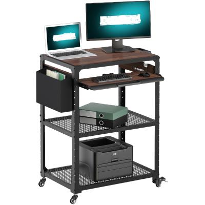 China Cart Audio Video Mobile Printer Workbench Height Adjustable Storage Desktop Cart for sale