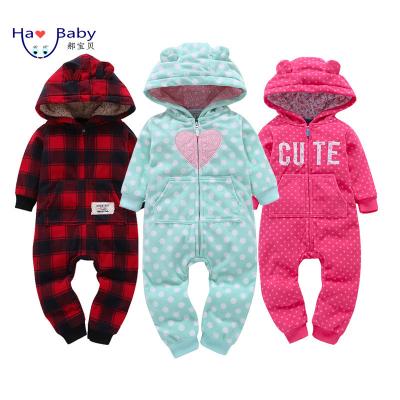 China The fabrics is comfortable and fashion. Hao Baby Neonatal Fleece Rompers Clothes Baby Girl Toddler Overalls for sale