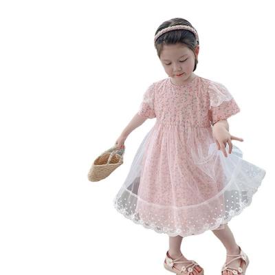 China New Hao Baby Girls Dress 2022 Summer Clothes Princess Skirt Kids Mesh Floral Skirt Breathable for sale