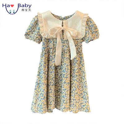 China Hao Baby Breathable Princess Dress Kids Dress 2022 Summer New Girls Children Floral Dress for sale