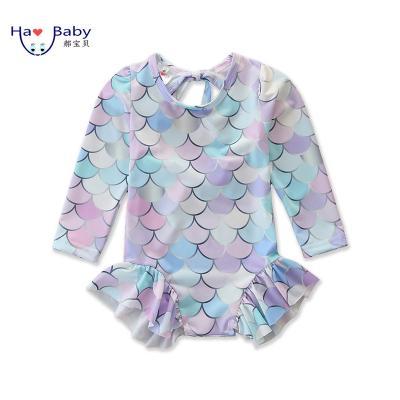 China The fabrics is comfortable and fashion. Hao Baby Lovely Mermaid Girl Swim for Fish Girls Scale Print Swimming Costume for sale