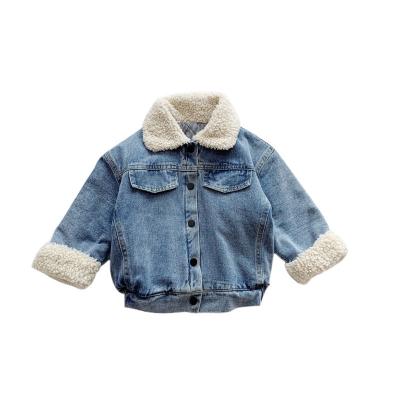 China Anti-wrinkle Hao Baby Casual Denim Jacket coated lamb girls down thickened coat girl for sale