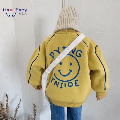 China Anti-wrinkle Hao Baby Cartoon With Velvety Padded Boys Coat Baseball Boy Uniform Coats for sale