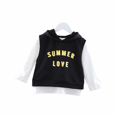 China Anti-pilling Hao Baby Boy Casual Stitching Shirt Alphabet Toddler Print Hoodie with Long Sleeves Tops for sale