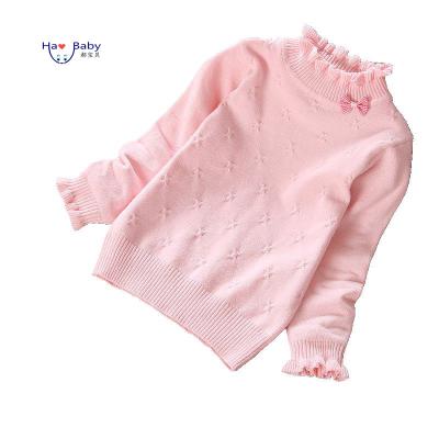 China Hao Baby Autumn Kid New Viable Pure Color Make Children Garment Unlined Top Sweater for sale