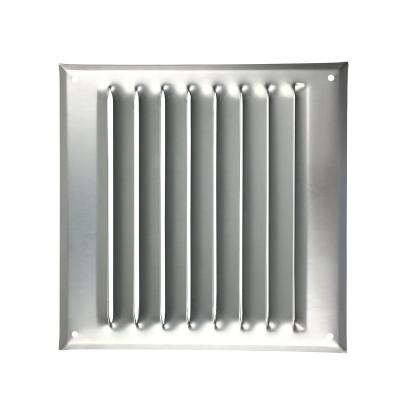 China Easy Installation Aluminum Louvre Vent Silver Louvered Wall Door Fan Grille for sale