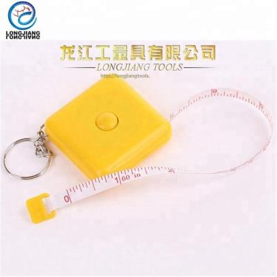 China New ABS+Rubber Mini Measuring Tape 1m Length 6mm Width One Stop Main Chain Key Chain Tape Measure Cases Colorful Rubber Coat for sale