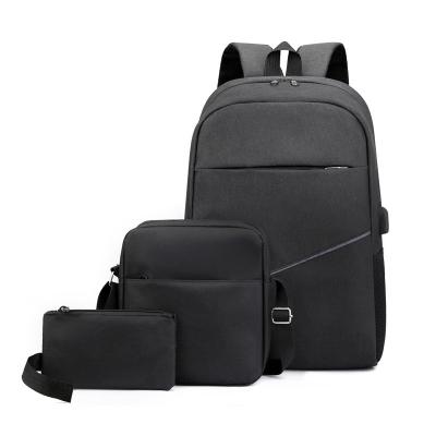 China With USB Customized Fashion Wholesale Fashion Unisex Bags, 3-Piece Business Laptop Bags College Men Women Backpack for sale