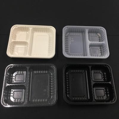 China Disposable Disposable Plastic Black Clear Chicken Meat / Wing / Fruit Tray Frozen Lunch Tray Z3 for sale