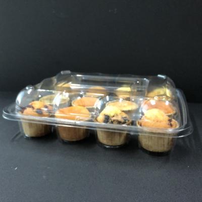 China Disposable Plastic Cupcake Containers with 12 Dividers Cupcake Carriers for sale