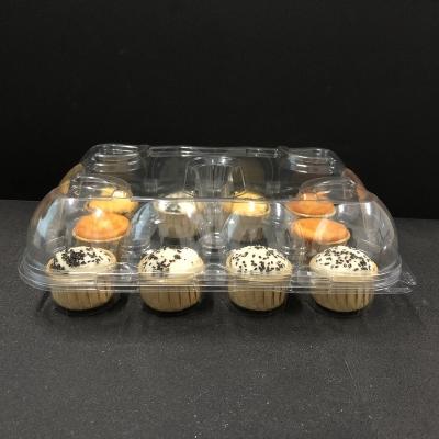 China Disposable Plastic Cupcake Containers with 12 Shaker Dividers for sale