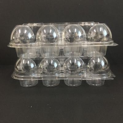 China CK-12-D/G Disposable Disposable Transparent Plastic Cupcake Containers With Dividers Disassembled for sale