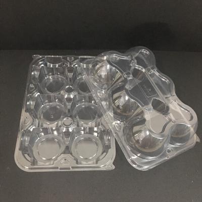 China Large Disposable Wholesale Disposable Plastic Cupcake Containers With 6 Shake Dividers for sale