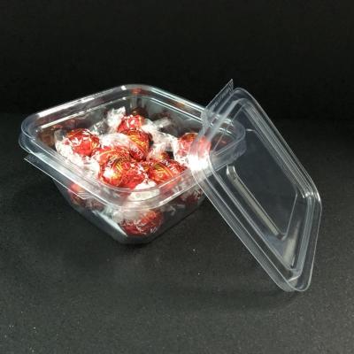 China Disposable Square Tamper Container Disposable Materials Obvious Food Crate Fry Container Salad Takeout Plastic Box 8oz ER For Fruit For Candy for sale