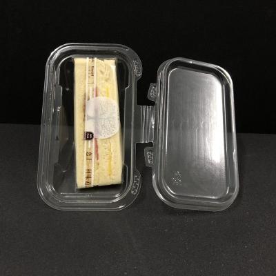 China Disposable PET Sandwich Cake Food Grade Plastic Transparent Container for sale