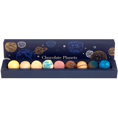 China Recyclable Luxury Truffle Chocolate Planets Paper Packaging Soft Cardboard Paper Box With Custom Design for sale