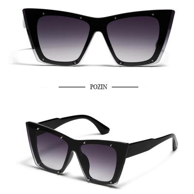 China High quality fashion sunglasses rivet cat eye double lens steampunk cool girl wholesale price dollar plastic polarized sunglasses for sale