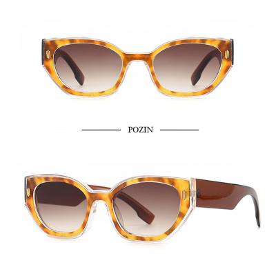 China Fashion sunglasses new arrival all over print cat eye PC resin lens model retro low price customize logo brand design luxury sunglasses for sale