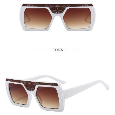 China Fashion sunglasses 2022 big frame men's sunglasses Middle East style flat surface design totem high-end OEM fantastic pattern dot for sale