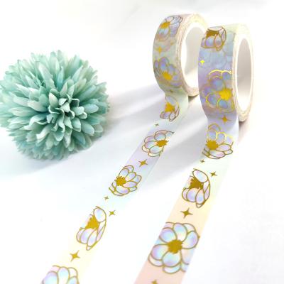 China Waterproof Wholesale Custom Printed Colorful Kawaii Washi Tape Gold Foil Tape for sale