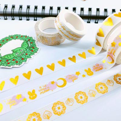 China Desktop Masking Gold Foil Washi Tape Waterproof Custom Easy Paper Silver Mini Supplier for sale