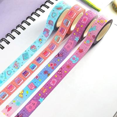 China Wholesale waterproof eco custom printing colorful cute glitter powder washi making tape set for sale