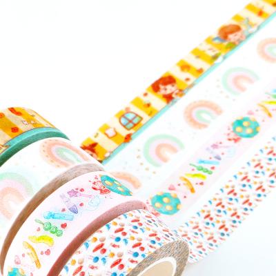 China Hotsale waterproof custom cute glitter washi printing tape set for stationery for sale