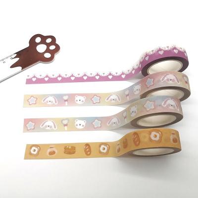 China Waterproof hot sale custom printing colorful cute glitter washi tape with logo for sale