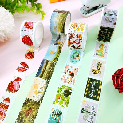 China Custom waterproof personalizado stamp print cartoon lovely washi tape for journaling for sale