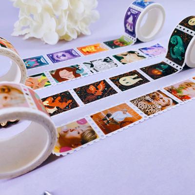 China Colorful Cute Printed Stamp Washi Tape Waterproof Manufacturer Customized For Scrapbooking for sale