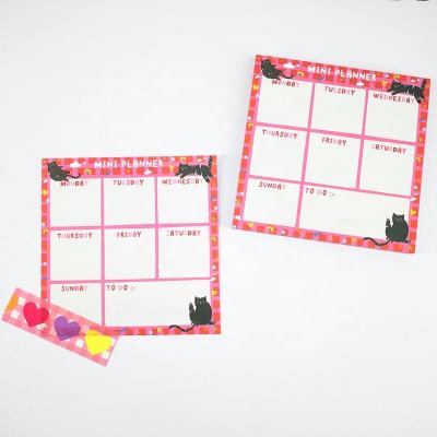 China Kawaii Vintage Self Adhesive Custom Cartoon To Do List Notes Sticky Memo Pads With Set for sale