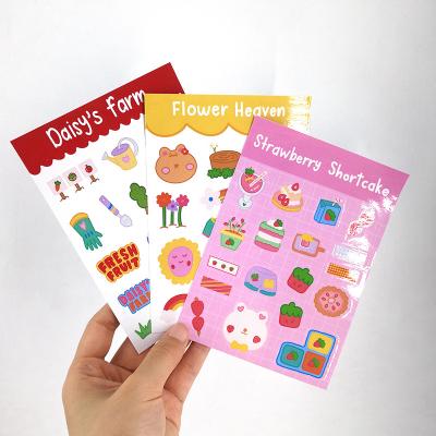 China Custom Custom Waterproof Kiss Cut Sticker Sheets Vinyl Planner Kiss Cut Sticker Sheets A6 Paper Printing for sale