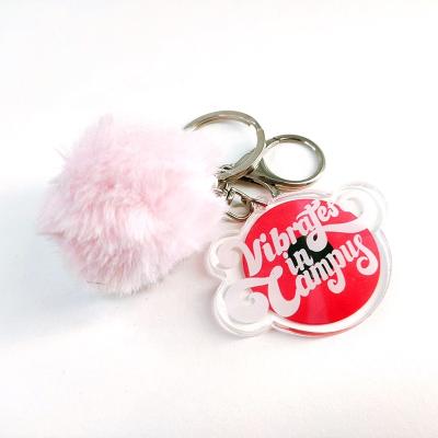 China Acrylic Key Chain With Tassel Motel Wholesale Custom Promotional Anime Acrylic Mute Key Chain for sale