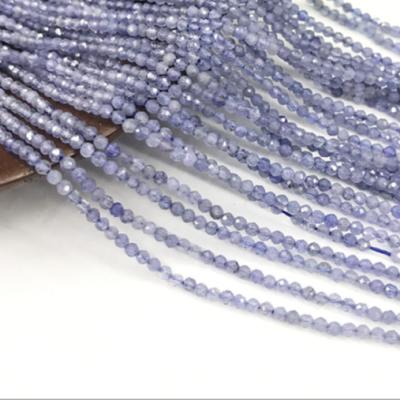 China Fashional DIY Beads Wholesale Natural Tanzanite Round Faceted Stone Bead 2mm3mm4mm DIY High Quality For Bracelet Necklace Making for sale