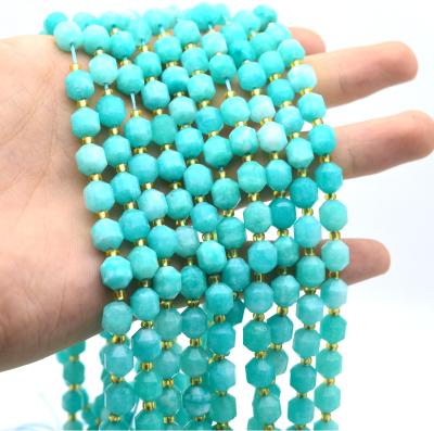 China Environmental Friendly Faceted Lulu Tong Shape Gemstone Bead For Bracelet Necklace Jewelry Making, Factory Customize Faceted Gemstone Beads for sale