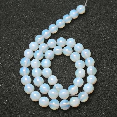 China DIY Jewelry Making Opal Stone Beads Natural Smooth Gemstone Opal Beads Accessory For Jewelry Making White Color 15