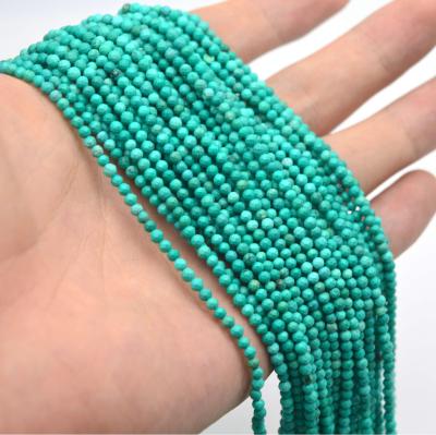 China Wholesale Natural Dark Green Turquoise Gemstone 2/3/4/6/8/10/12mm Facted Low Price Trendy Round Loose Bead Beads For Bracelet Making for sale