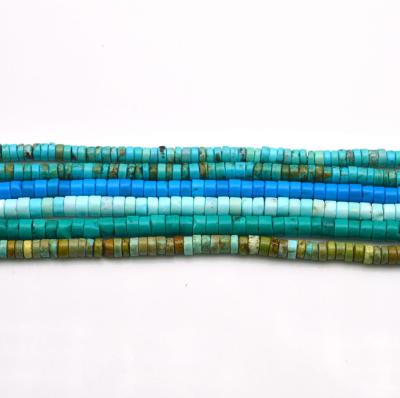 China Fashionable low price 2*3/4*6/5*8mm wholesale natural wheel turquoise gemstone spacer beads loose beads for bracelet making for sale