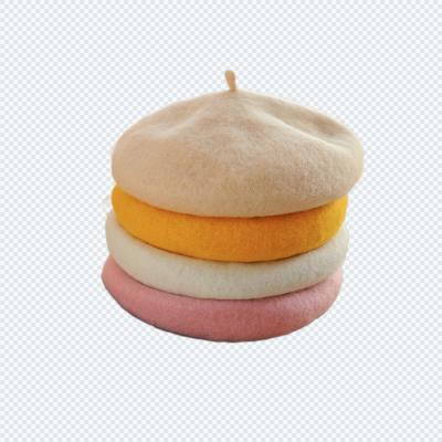 China Wholesale Custom Cozy Wool Cozy Beanie Berets For Women Multi Color Logo Flat Top for sale