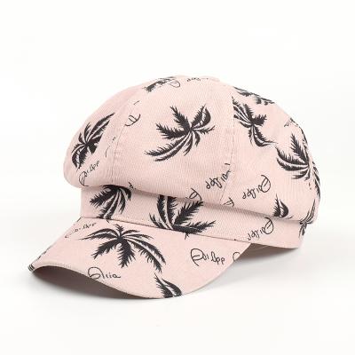 China Wholesale Comfortable Octagonal Painter Hat Beret Lady Autumn And Winter Vintage Fashion Maple Leaf Hat Coconut Shell Hat for sale