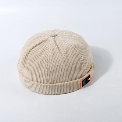 China Baseball Short Beanie Hip Hop Brimless Caps Dome Melon Hat Owner's Autumn Winter No Brim Cap Corduroy JOINT Retro Hats for sale