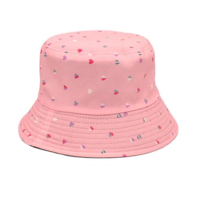 China Dobby Summer Sun-shading Outdoor Polka Dot Print Ladies Fashion Double Sided Bucket Hat For Adult for sale