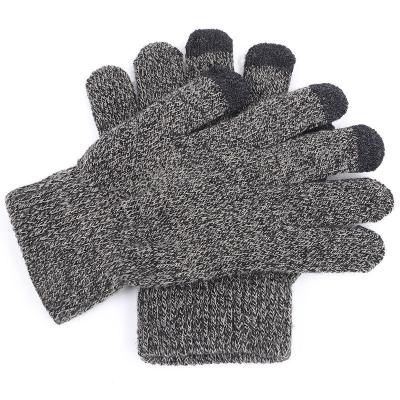 China Refine new warm solid color glove for men and women winter computer touch screen recycling gloves for sale