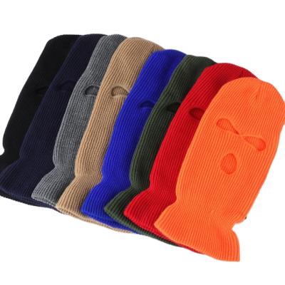 China COMMON High Quality Fashion Balaclava Custom Warm Outdoor Ski Mask With 3 Hole Manufacturer Adult Knitted Hat for sale