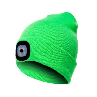 China Whloesale JOINT Fashion Warm Unisex Winter Knit Hats With Led Light Outdoor Beanie Hat for sale