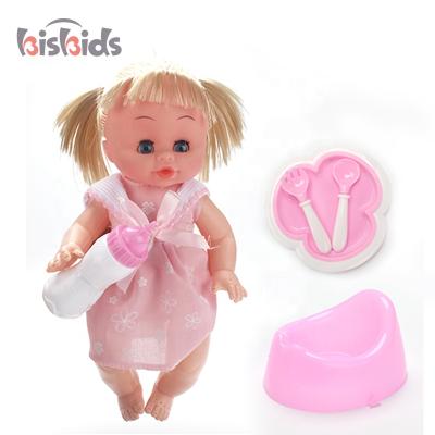 China Cute Design 14 Inch Function Pee Baby - Doll Toy Children With Drinking Water And Dinner Dish for sale