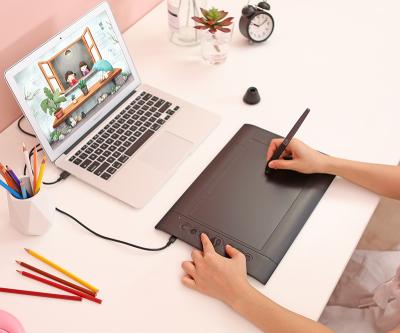 China 16 Function Keys Middle Size 10*6.25 Inch Electromagnetic Digital Drawing Tablet Huion H610pro v2 Graphics Tablet for sale