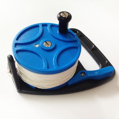 China High Quality Plastic Spool 270feet / 83M Dive Spool With Blue Handle ABS Safety Spool for sale