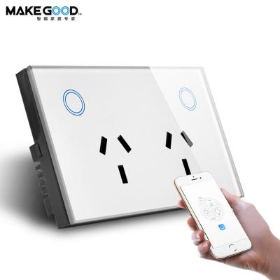 China Residential/Multi-Purpose SAA Approved Smart Switch With Socket Wall Outlet WIFI Switch Smart Phone Alexa Google Voice Operated for sale